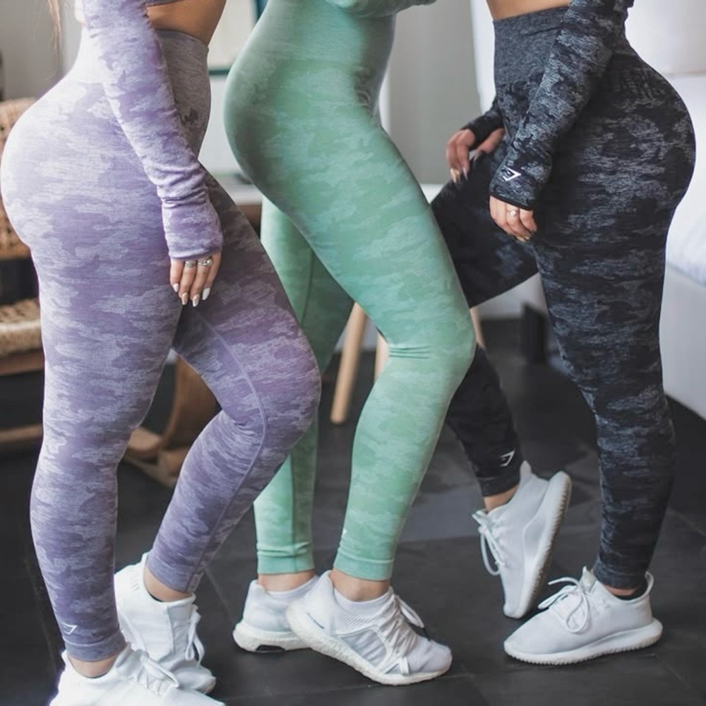 Gymshark OG Camo Leggings - Purple, Green, Black